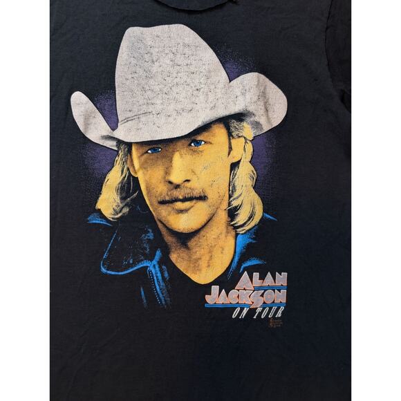Vtg Alan Jackson Dont Rock The Jukebox Shirt Two Sided Single Stitch 1992 - Picture 2 of 8